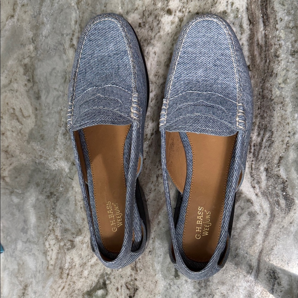 G.H. Bass & Co. Denim Blue Slip-On Loafers size 10
